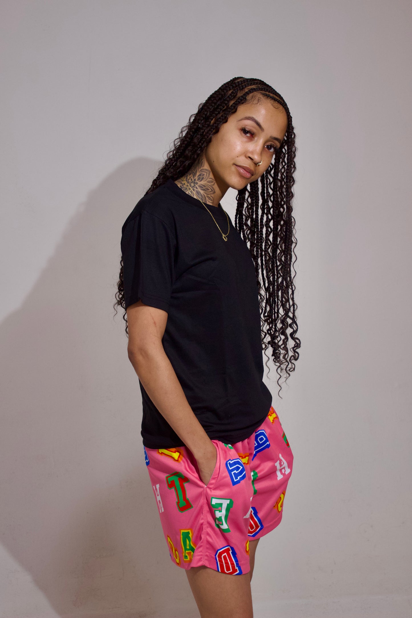 Pink Mesh Shorts