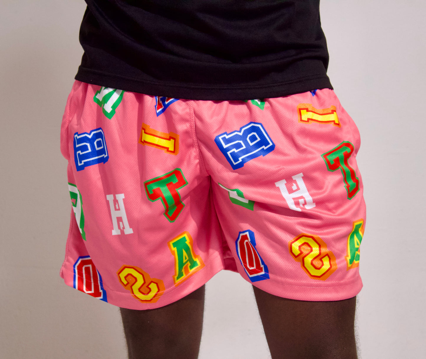 Pink Mesh Shorts