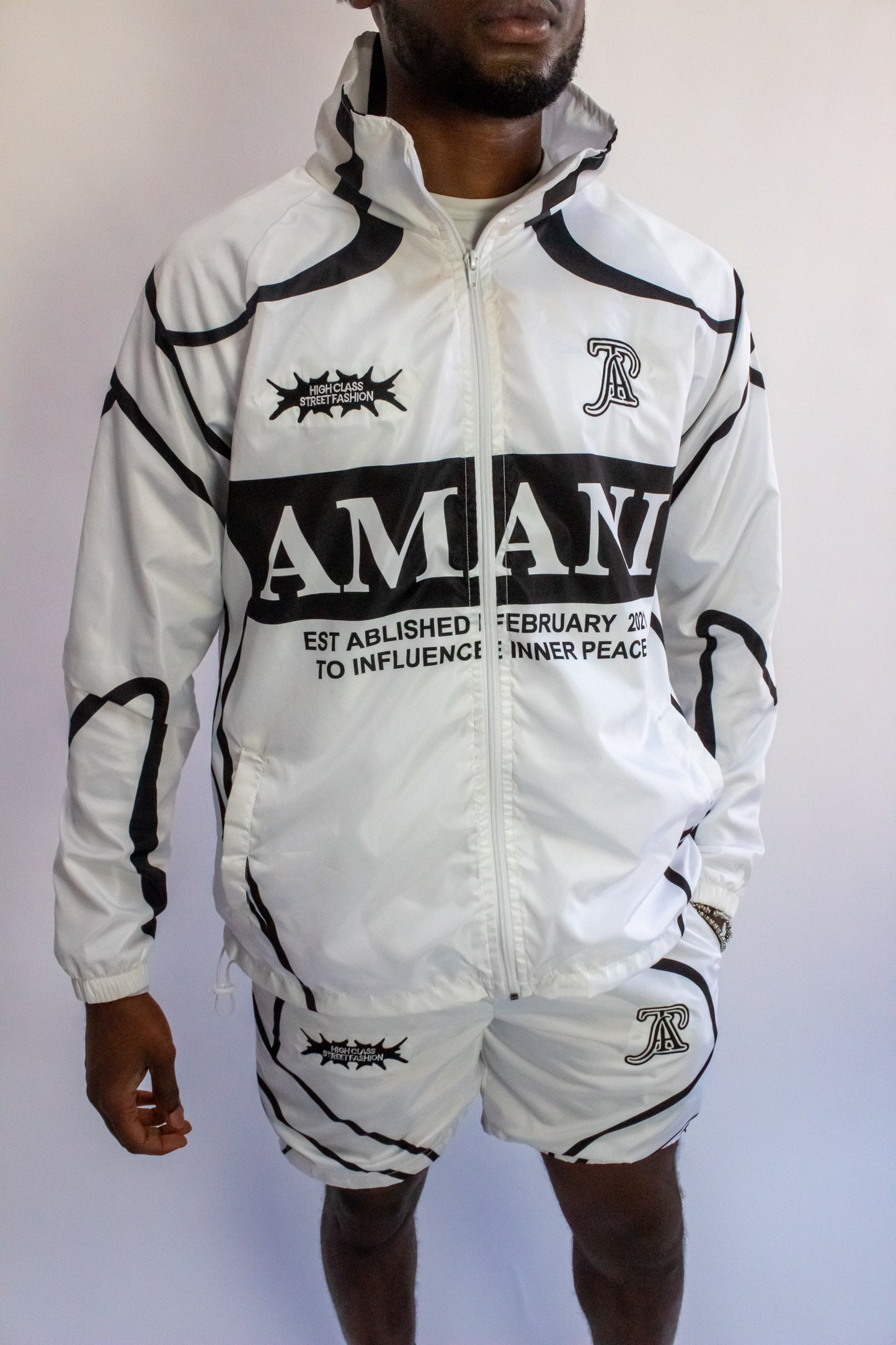 Amani Windbreaker White Set
